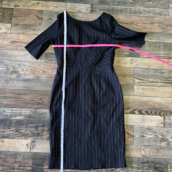 The Pretty Dress Co HEPBURN PENCIL DRESS IN BLACK PINSTRIPE - Picture 9 of 13